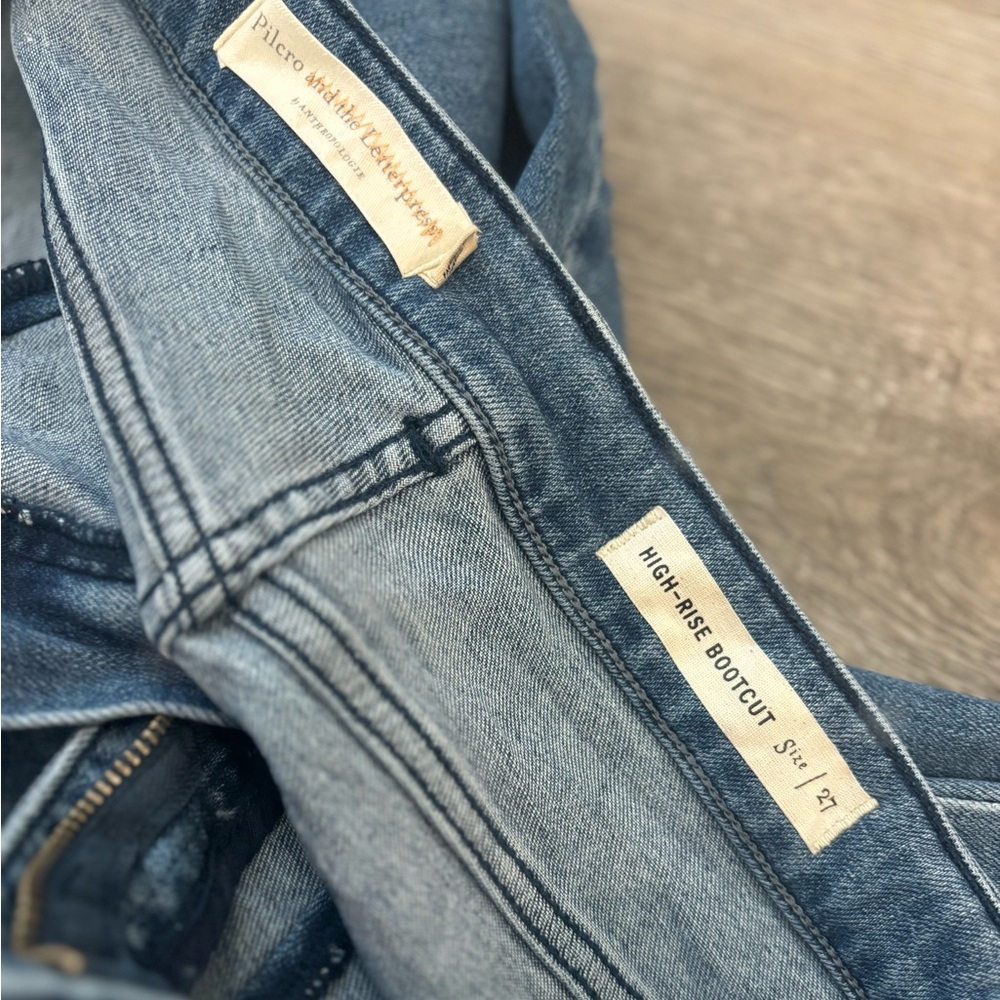 Anthropologie Pilcro Button-Hem High-Rise Bootcut Jeans size 27 Letterpress - Picture 6 of 12